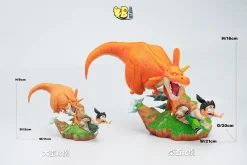 Small & Big Scale Dinosaur Chasing Son Gohan - Dragon Ball Resin Statue - DB Studios