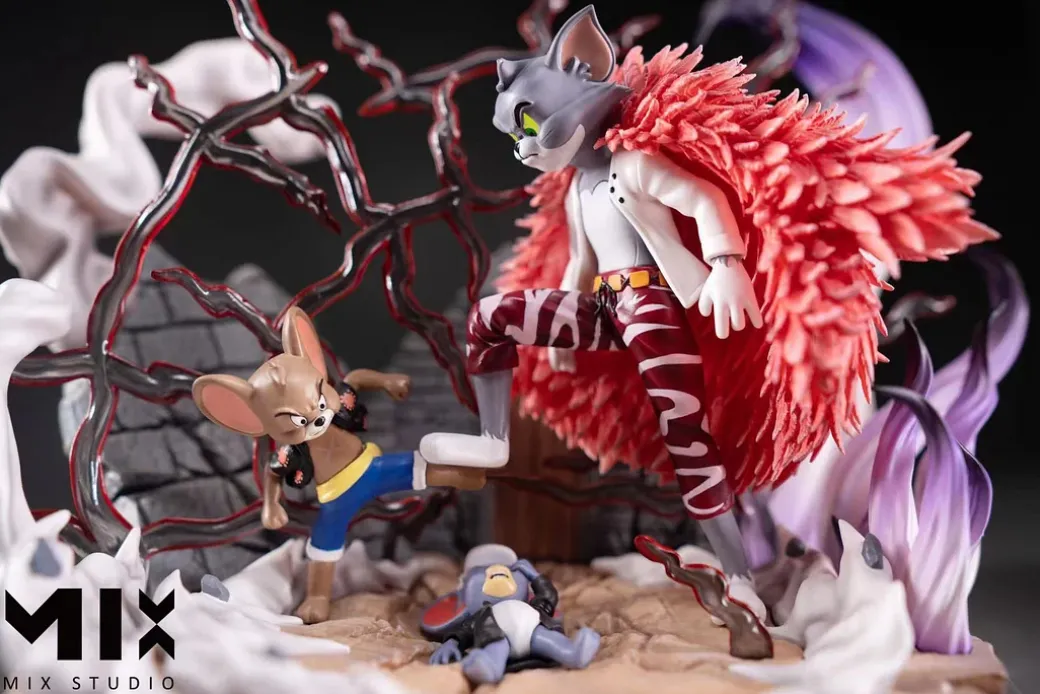 Small & Big Scale Dressrosa Arc Luffy Vs Doflamingo Fight Scene Cosplay Tom and Jerry - Tom and Jerry ONE PIECE Resin Statue - MIX Studios