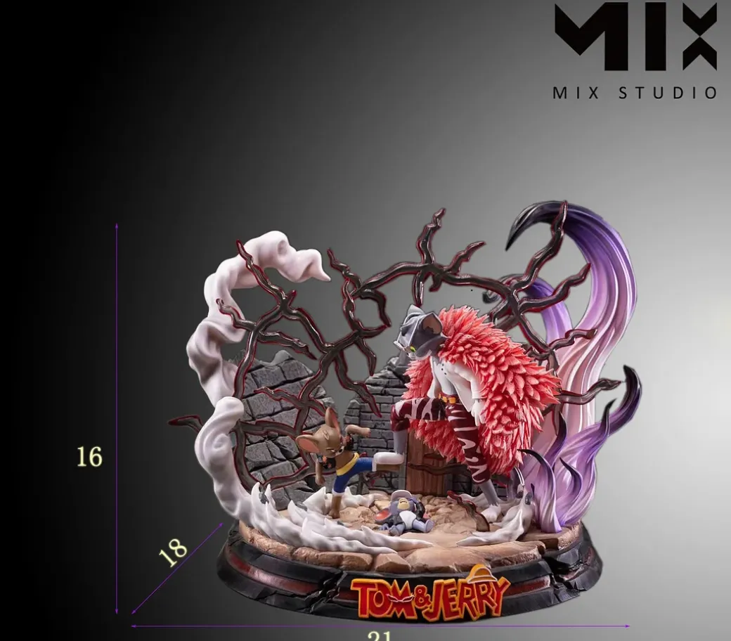 Small & Big Scale Dressrosa Arc Luffy Vs Doflamingo Fight Scene Cosplay Tom and Jerry - Tom and Jerry ONE PIECE Resin Statue - MIX Studios
