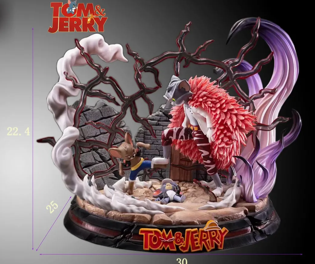 Small & Big Scale Dressrosa Arc Luffy Vs Doflamingo Fight Scene Cosplay Tom and Jerry - Tom and Jerry ONE PIECE Resin Statue - MIX Studios