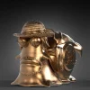 Small & Big Scale Four Emperors Red-Haired Shanks Golden Den Den Mushi - ONE PIECE Resin Statue - LX-Studios