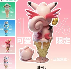 Small & Big Scale Ice Cream Clefairy & Clefable & Jigglypuff - Pokemon Resin Statue - Poker-Studios