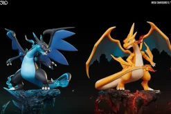 Small & Big Scale Mega Charizard X & Mega Charizard Y - Pokemon Resin Statue - Unlimited Studios