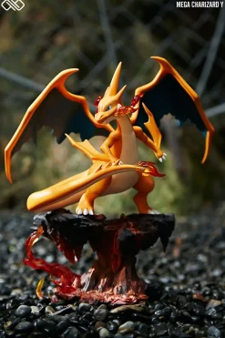 Small & Big Scale Mega Charizard X & Mega Charizard Y - Pokemon Resin Statue - Unlimited Studios
