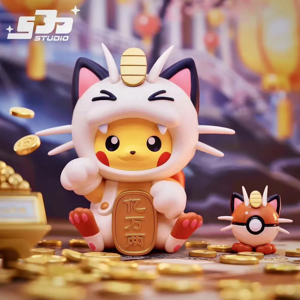 Small & Big Scale Meowth Cosplay Pikachu - Pokemon Resin Statue - SJD Studio