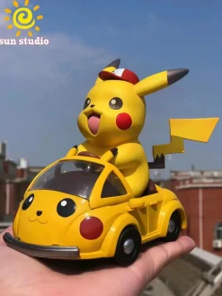 Small & Big Scale Pikachu with Pikachu Car - Pokemon Resin Statue - sun Studio