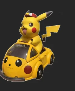 Small & Big Scale Pikachu with Pikachu Car - Pokemon Resin Statue - sun Studio