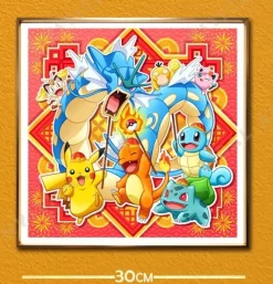 Small & Big Size Decorative Paint of Chinese New Year Special Ver. Pokemon - Pokemon Decorative Painting - Mystical Art Studios