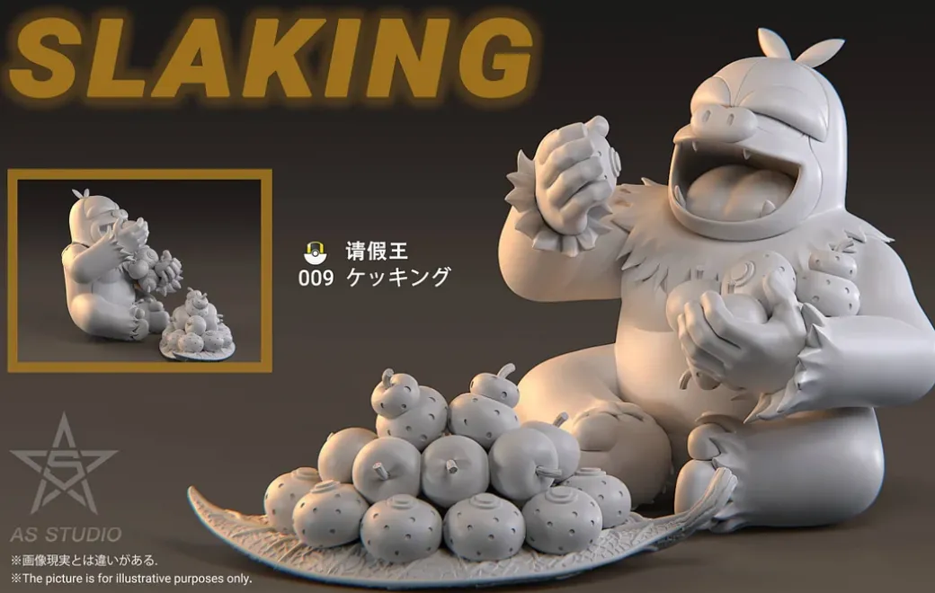 Snorlax & Munchlax & Slaking - Pokemon Resin Statue - Asterism Studio