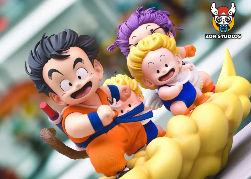 Son Goku & Arare/ Alare Riding Clouds - Dragon Ball Dr. Slump Resin Statue - ZOR Studios