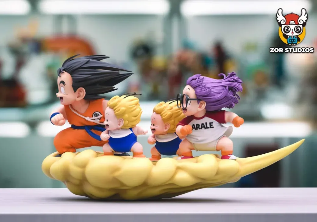 Son Goku & Arare/ Alare Riding Clouds - Dragon Ball Dr. Slump Resin Statue - ZOR Studios