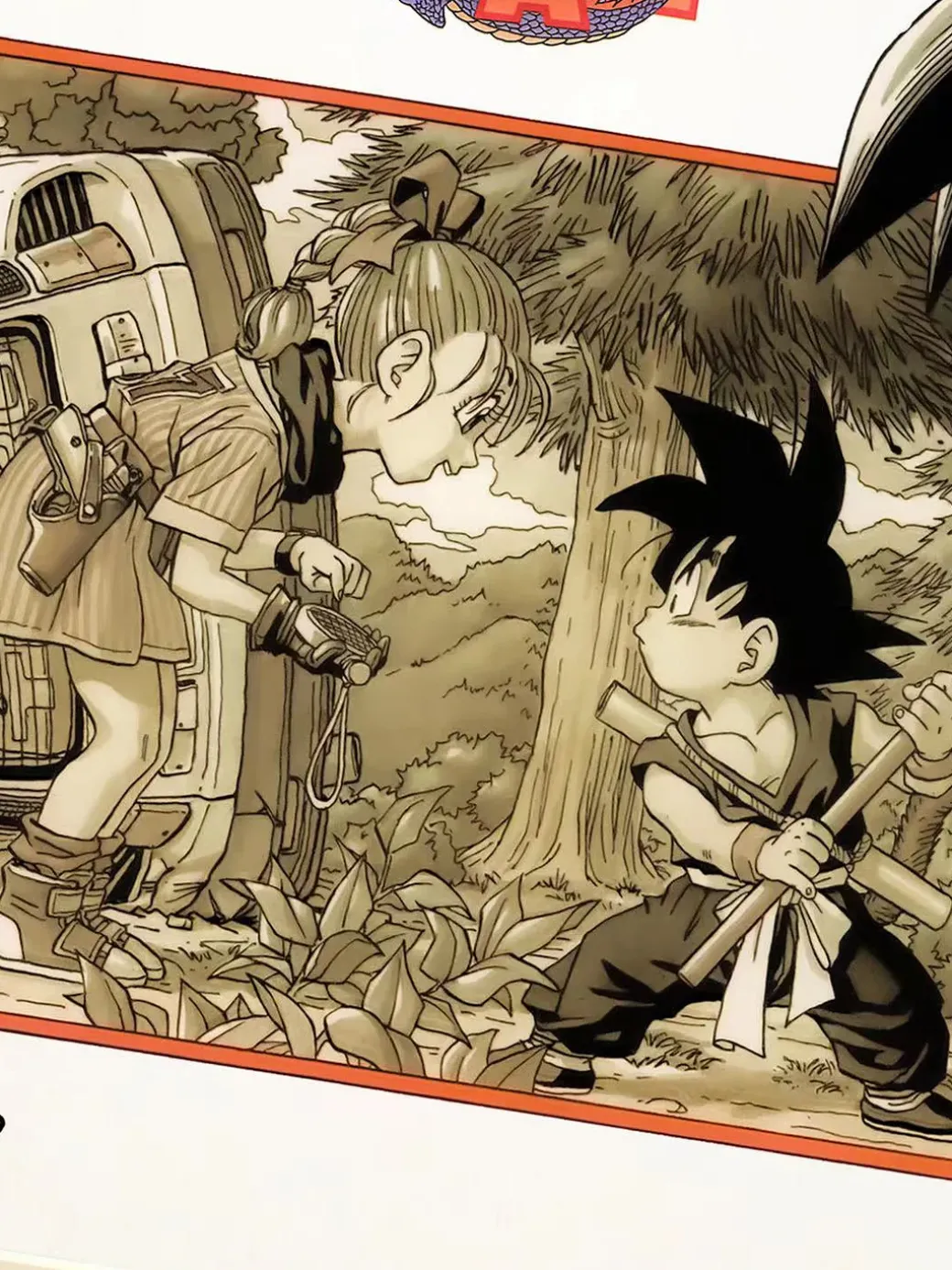 Son Goku First Meets Bulma Decoration Painting - Dragon Ball - Xingkong Studio