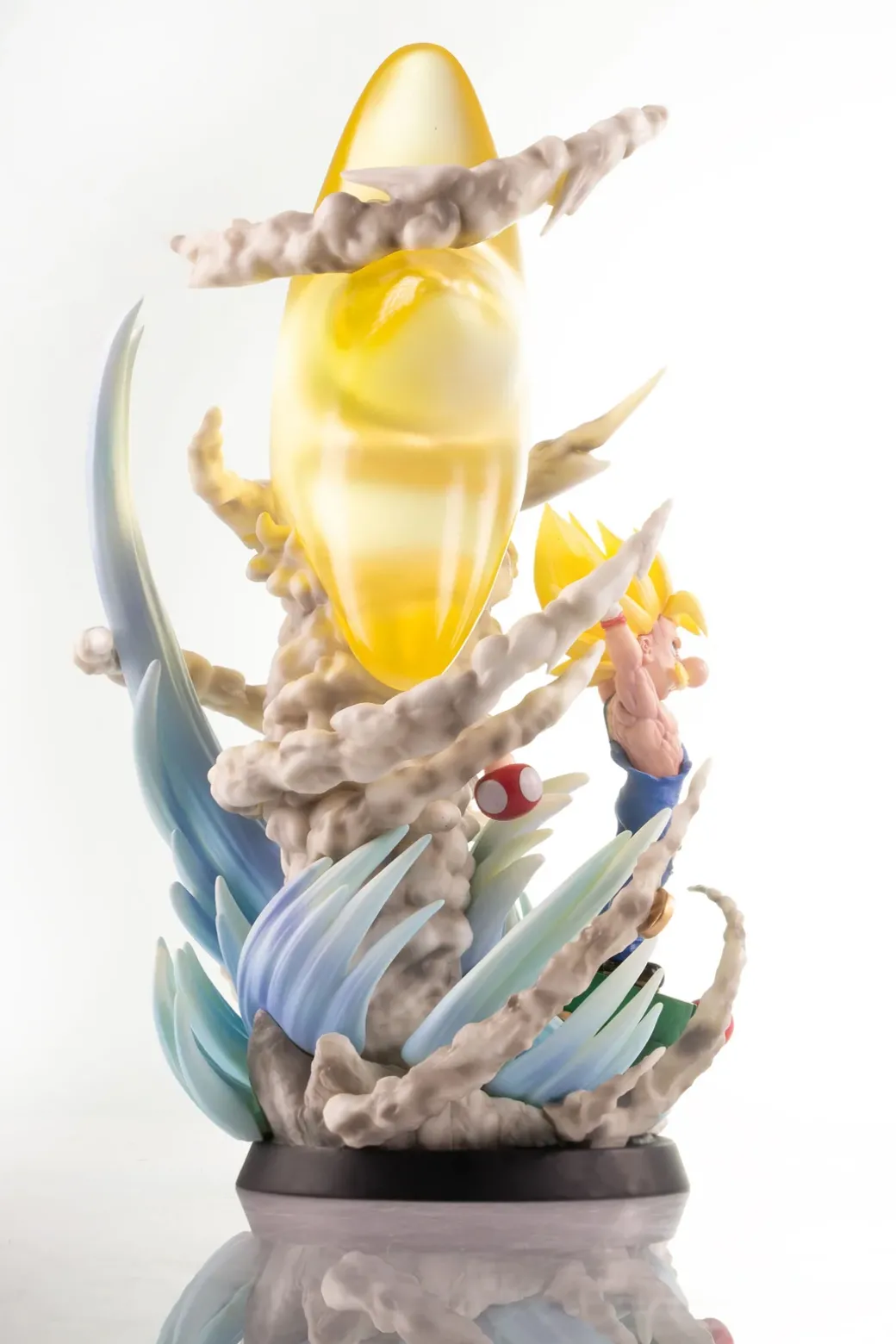 Spirit Bomb Super Mario with LED - Dragon Ball Super Mario Statue - ChaoShe Studio