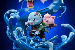 Squirtle Cosplay Tanjiro Kamado & Jigglypuff Cosplay Nezuko Kamado - Pokemon Demon Slayer: Kimetsu no Yaiba Resin Statue - Midnight Studio