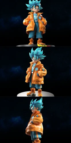 Standing Fashion Super Saiyan Blue Son Goku - Dragon Ball Resin Statue - GuaiLi Studio