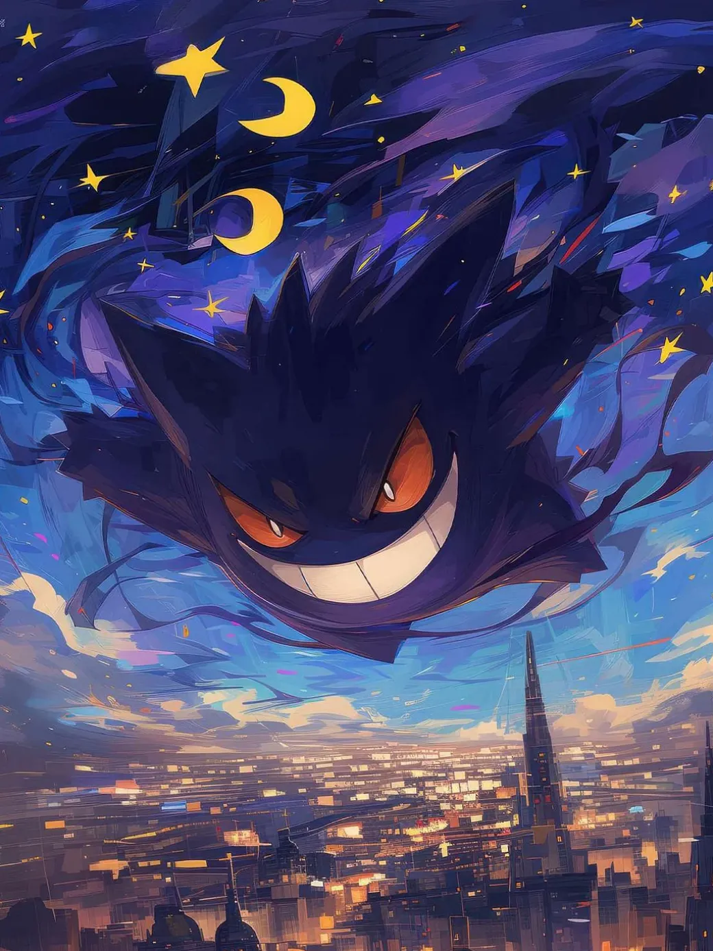 Starry Sky Gengar Decorative Painting - Pokemon - Xingkong Studio