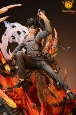 Street Battle Levi Ackerman with LED - Attack On Titan Resin Statue - Model Power Studio