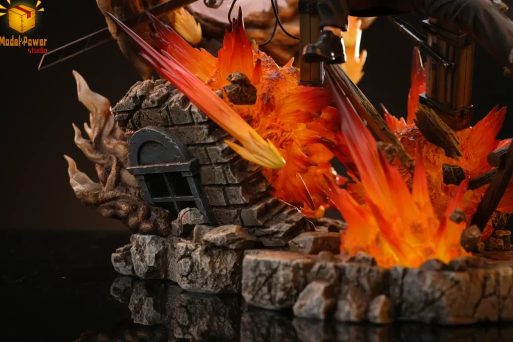 Street Battle Levi Ackerman with LED - Attack On Titan Resin Statue - Model Power Studio