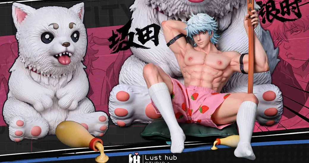 Summer Gintoki Sakata & Sadaharu - GINTAMA Resin Statue - Lust hub Studio