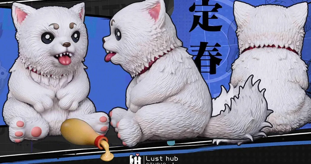 Summer Gintoki Sakata & Sadaharu - GINTAMA Resin Statue - Lust hub Studio