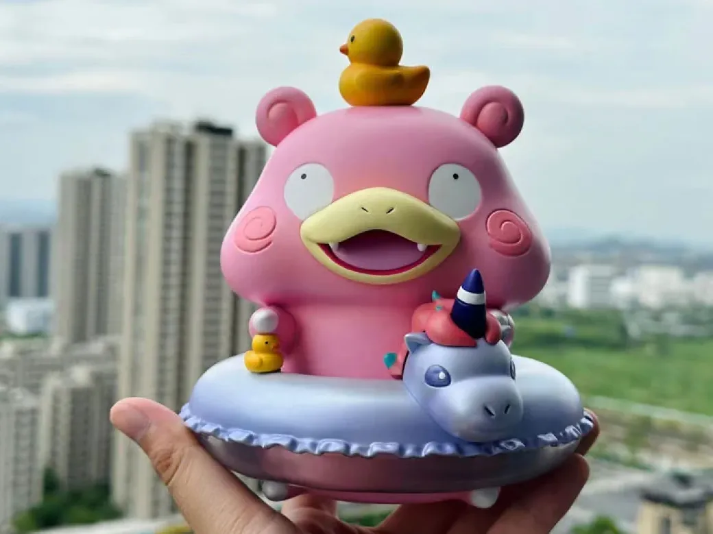 Summer Series Swimming Ring Slowpoke - Pokemon Resin Statue - Vegetable workshop Studios