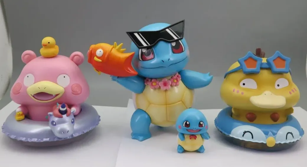 Summer Water Gun Squirtle & Little Squirtle - Pokemon Resin Statue - CaiCai Studio