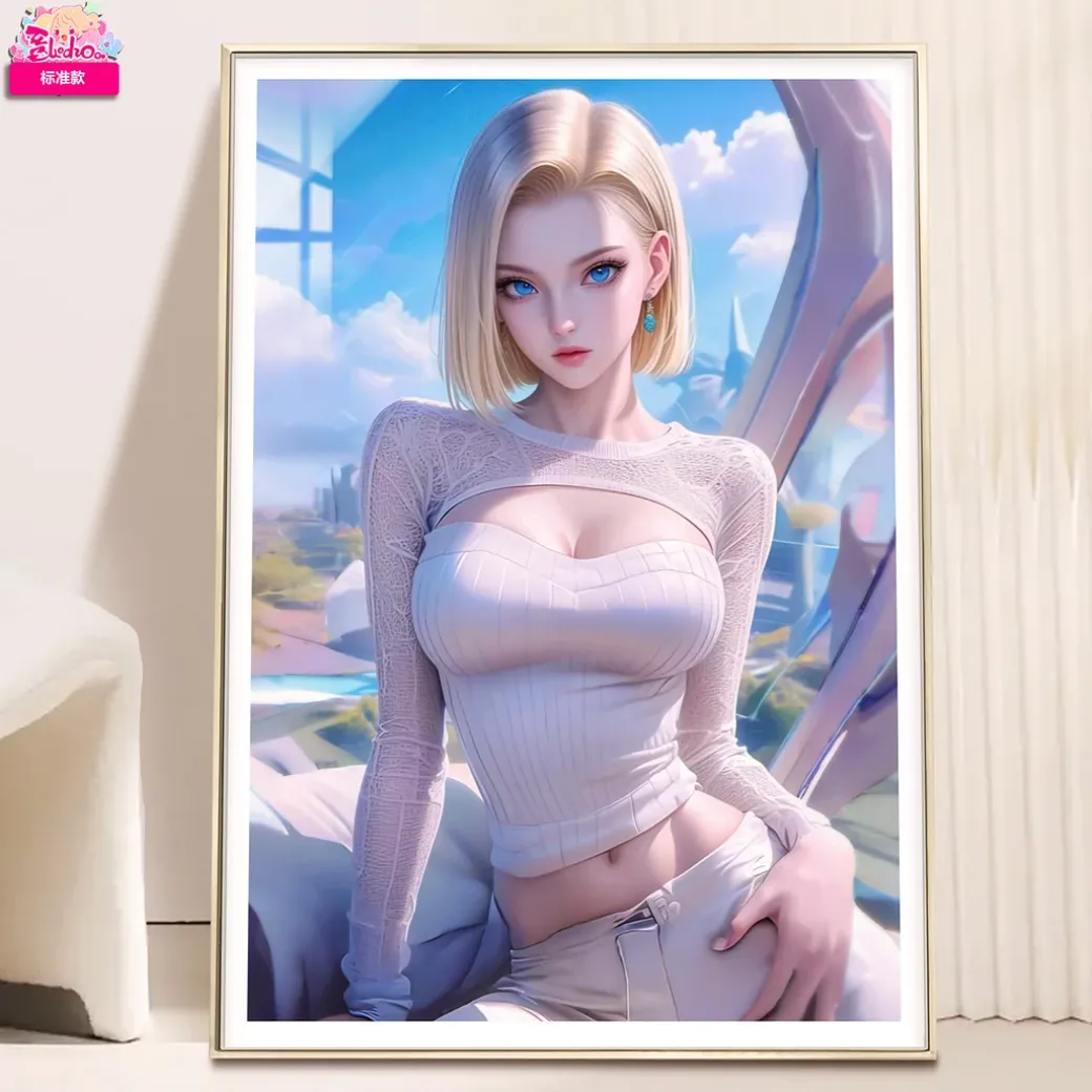 Sunny Day Android 18 Decorative Painting - Dragon Ball Decorative Painting - AMaoHuaShe Studio