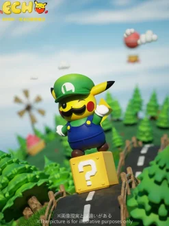 Super Mario Cosplay Pikachu - Super Mario Pokemon Resin Statue - ECHO_Studio