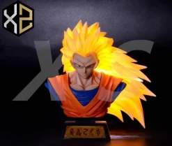Super Saiyan 3 Son Goku Bust Statue - Dragon Ball Resin Statue - XS Studios