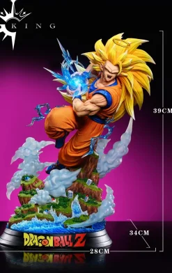 Super Saiyan 3 Son Goku with LED - Dragon Ball Resin Statue - KING Studio