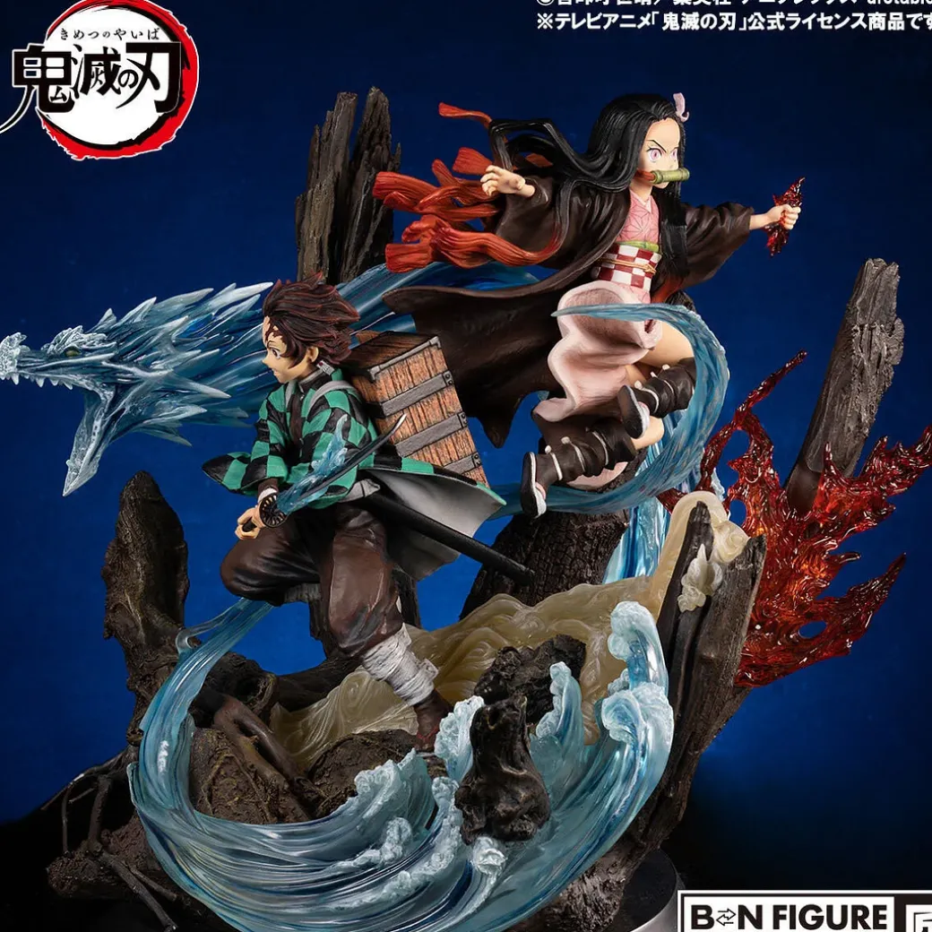 Tanjiro Kamado & Nezuko Kamado with LED - Demon Slayer: Kimetsu no Yaiba Resin Statue - BN Figure