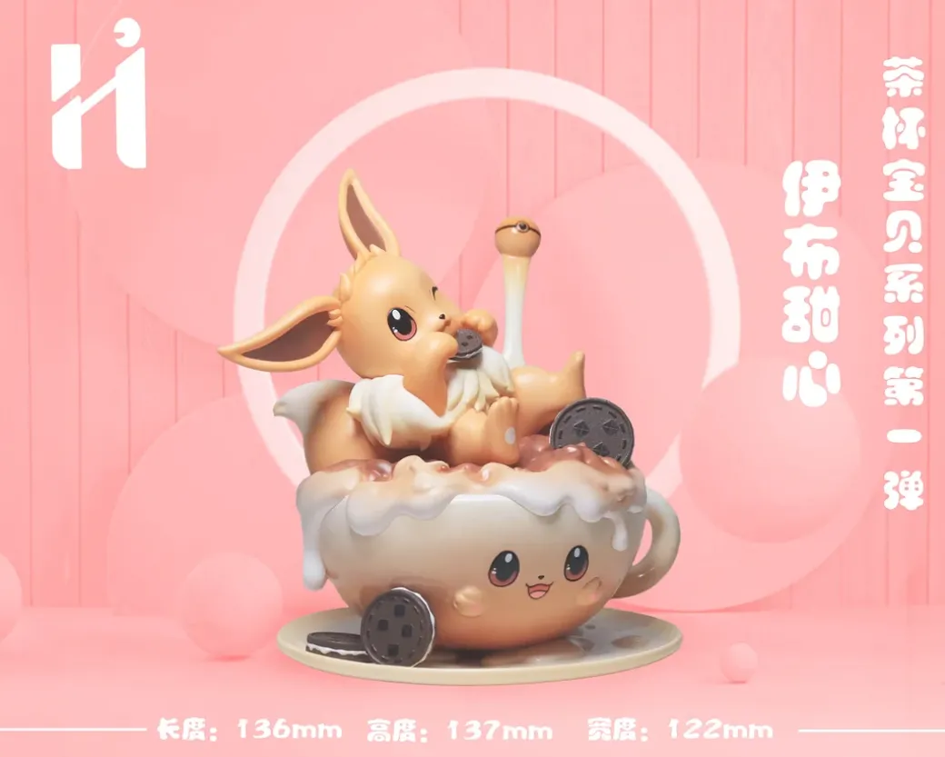 Teacup Series Sweet Heart Eevee - Pokemon Resin Statue - HiHi Studios