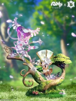 Terastallized Eevee Forest Series 001 Sylveon & Eevee - Pokemon Resin Statue - Ruby Studio