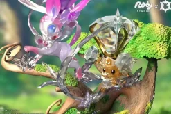 Terastallized Eevee Forest Series 001 Sylveon & Eevee - Pokemon Resin Statue - Ruby Studio