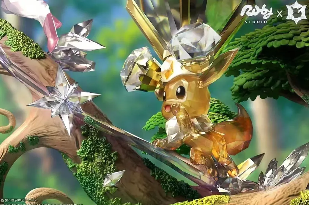 Terastallized Eevee Forest Series 001 Sylveon & Eevee - Pokemon Resin Statue - Ruby Studio