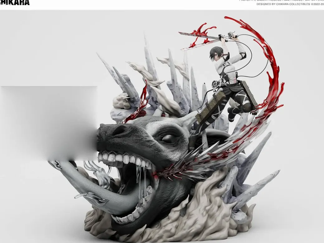 The Battle of Heaven and Earth Mikasa Ackerman & Armin Arlert - Attack on Titan Resin Statue - CHIKARA Studios