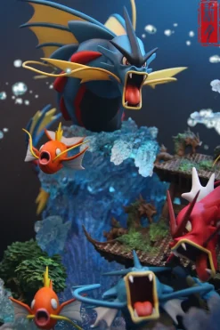 The Leap to the Dragon's Door with LED - Pokemon Resin Statue - Crescent-Studios