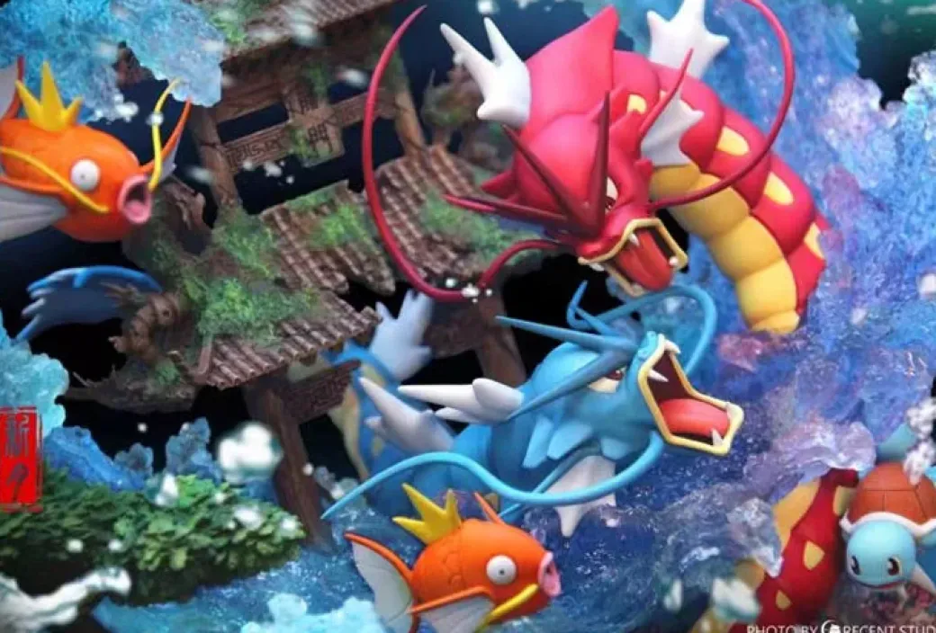 The Leap to the Dragon's Door with LED - Pokemon Resin Statue - Crescent-Studios
