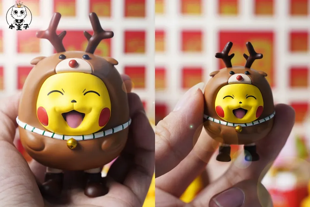 Tide Play Series 001 Reindeer & Gift Box Cosplay Pikachu - Pokemon Resin Statue - Princekin Studio