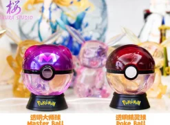 Transparent Master Ball with LED - Pokemon Resin Statue - SAKURA Studio