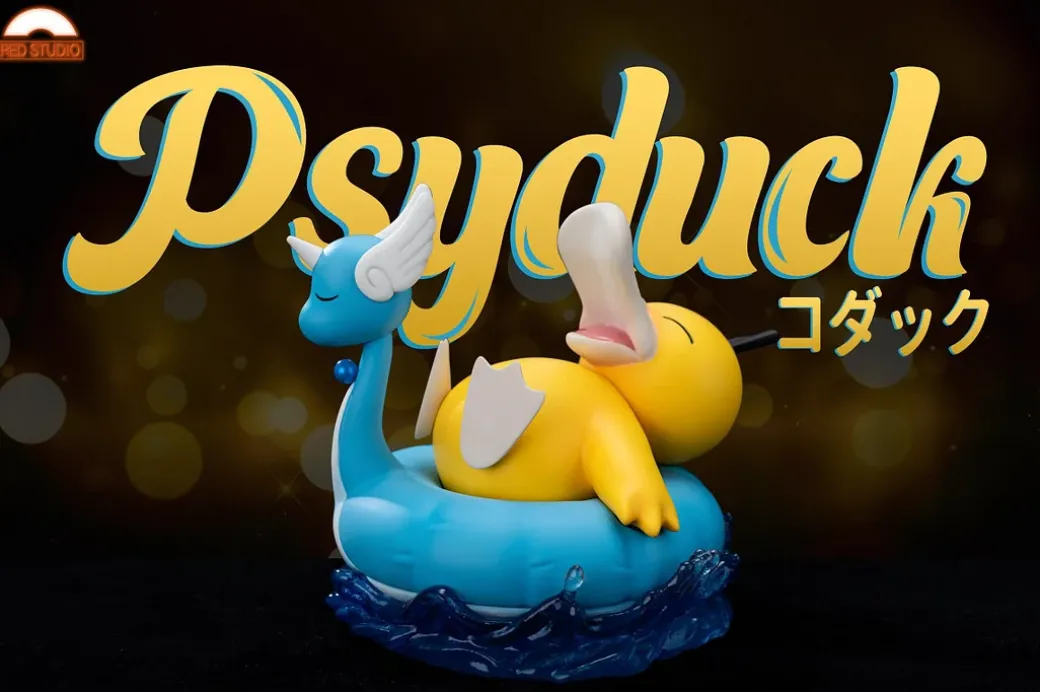 Travelling Psyduck - Pokemon Statue - Red Studio