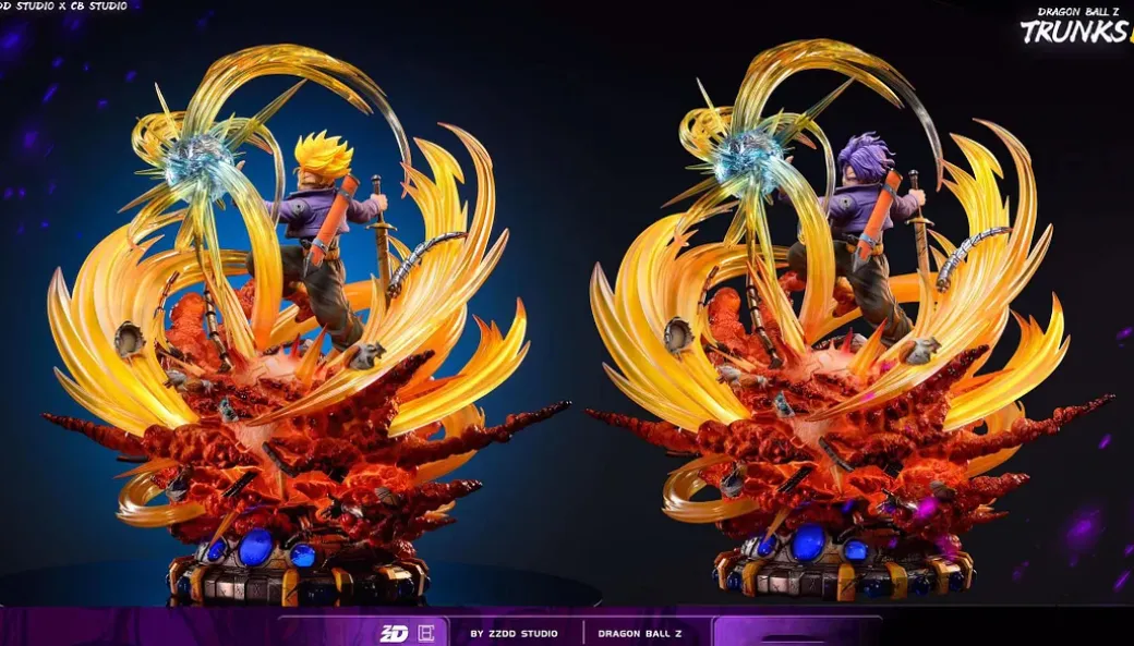 Trunks VS Mecha Frieza with LED - Dragon Ball Resin Statue - ZZDD Studios