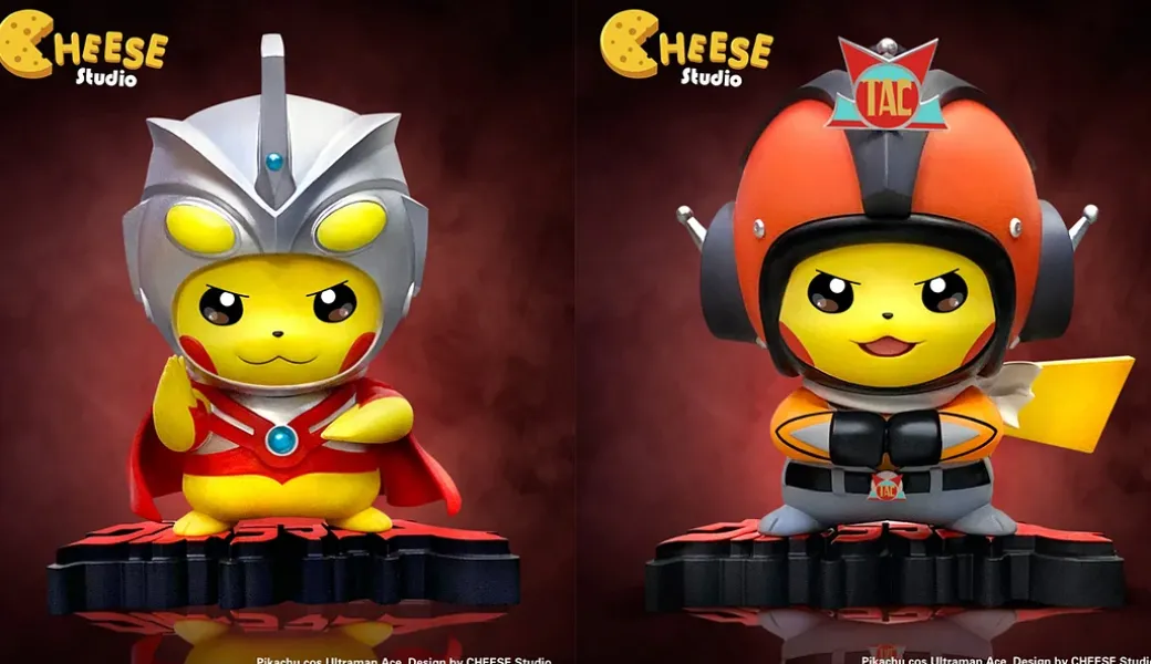 Ultraman Ace/ Seiji Hokuto Cosplay Pikachu - Ultraman Pokemon Resin Statue - CHEESE Studio