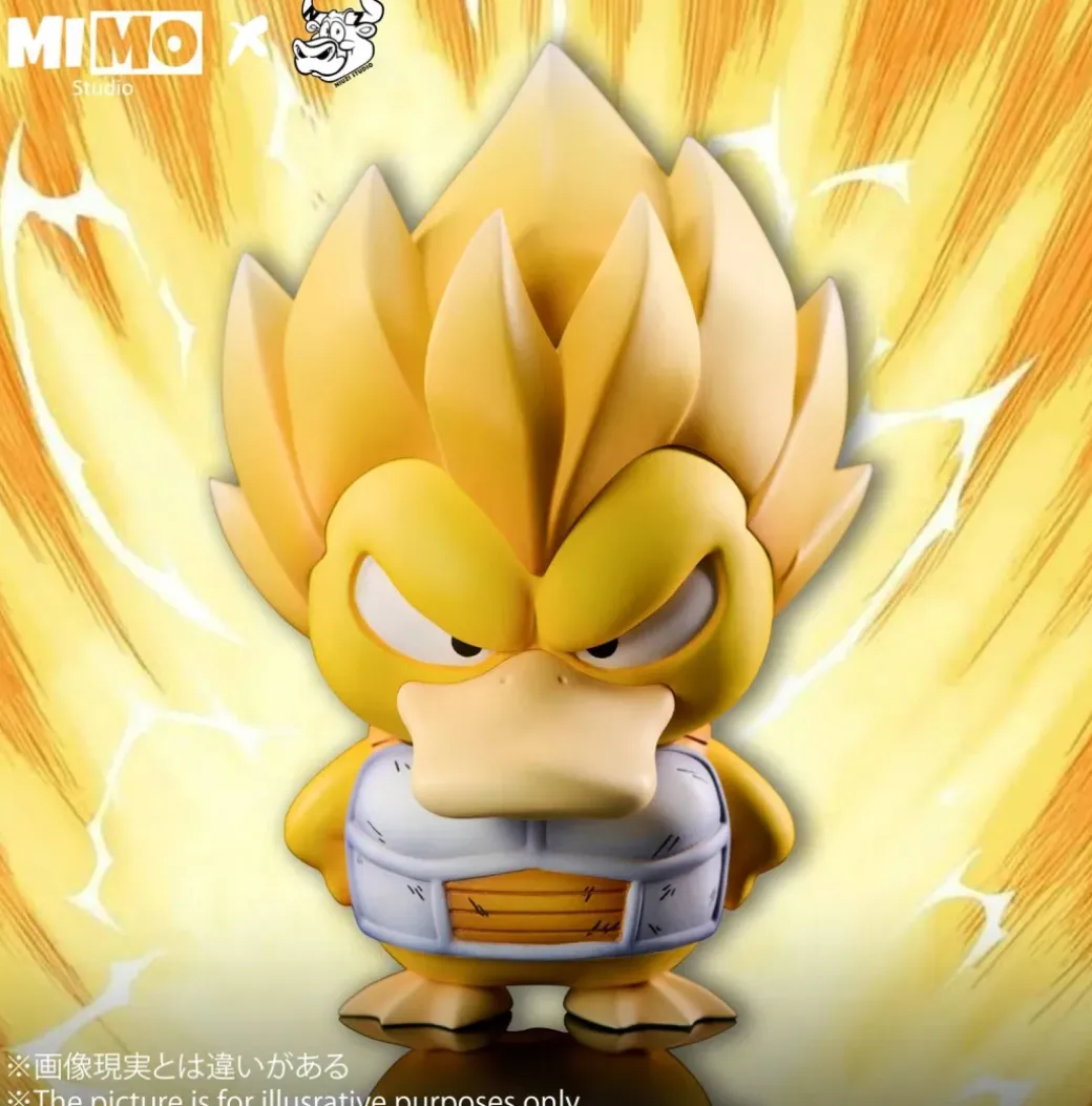 Vegeta Cosplay Psyduck - Dragon Ball Pokemon Resin Statue - Mimo Studio
