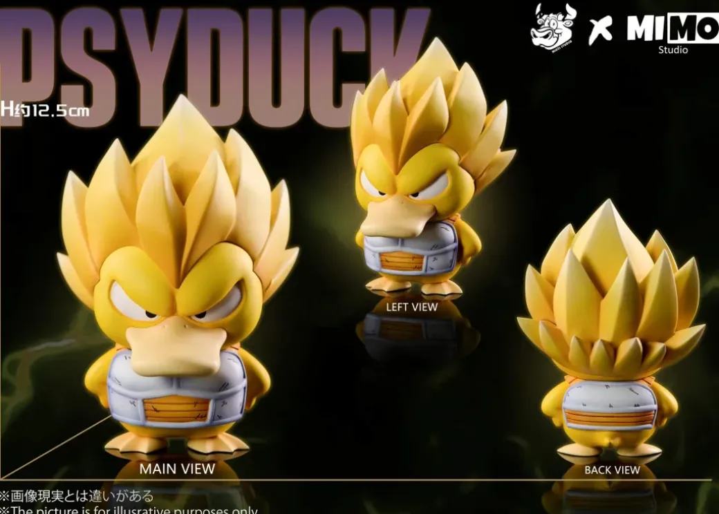 Vegeta Cosplay Psyduck - Dragon Ball Pokemon Resin Statue - Mimo Studio