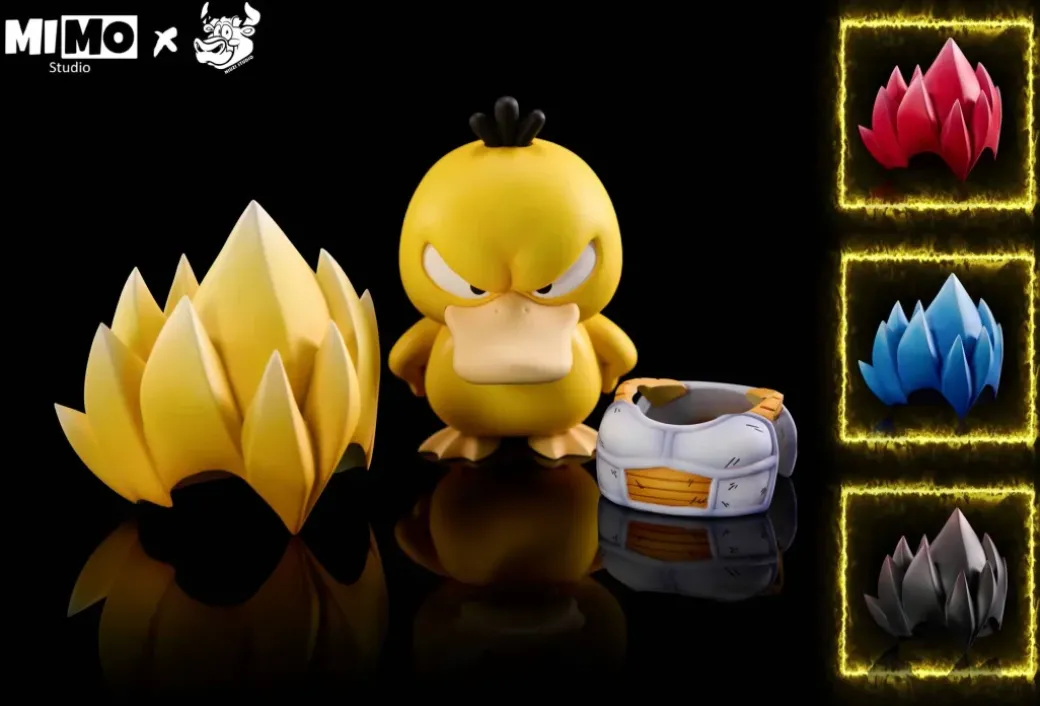 Vegeta Cosplay Psyduck - Dragon Ball Pokemon Resin Statue - Mimo Studio