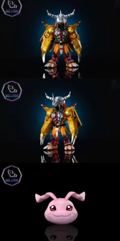 WarGreymon & Black WarGreymon & Koromon - Digimon Resin Statue - MDS Studio