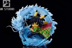Water Hashira Giyu Tomioka Cosplay Pikachu - Pokemon Demon Slayer: Kitmetsu no Yaiba Resin Statue - GM Studios