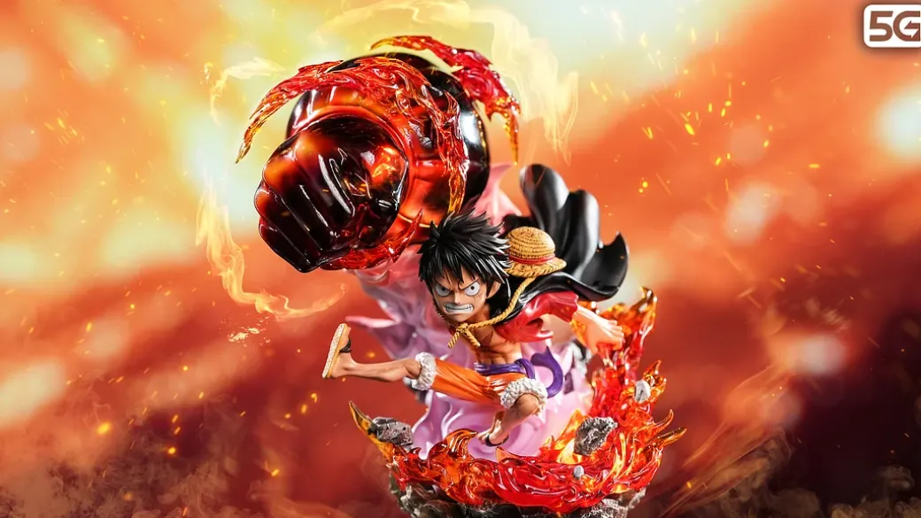 WCF Scale Fire Punch Monkey D. Luffy with LED - ONE PIECE Resin Statue - 5G-Studios