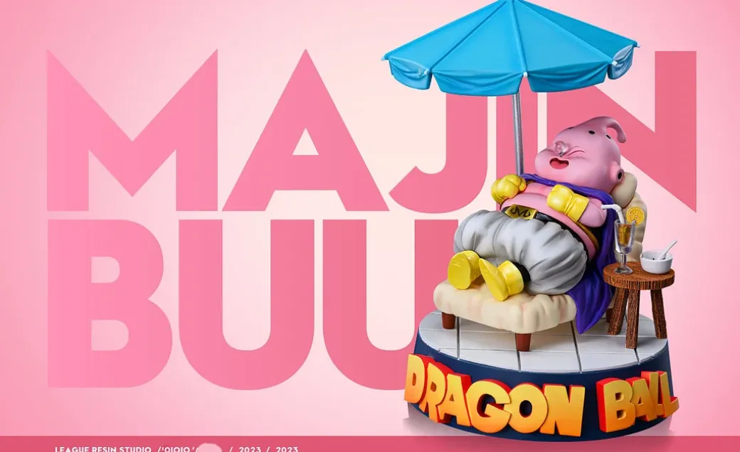 WCF Scale Relax Fat Buu in Swimpool - Dragon Ball Resin Statue - LeaGue Studios